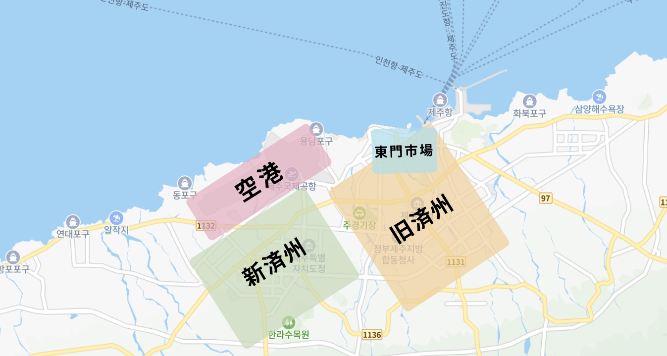 北部/북部 지역 지도