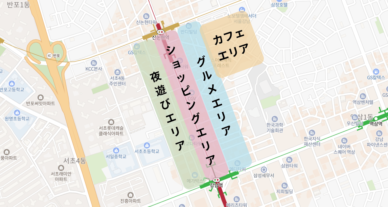 江南/강남 지역 지도
