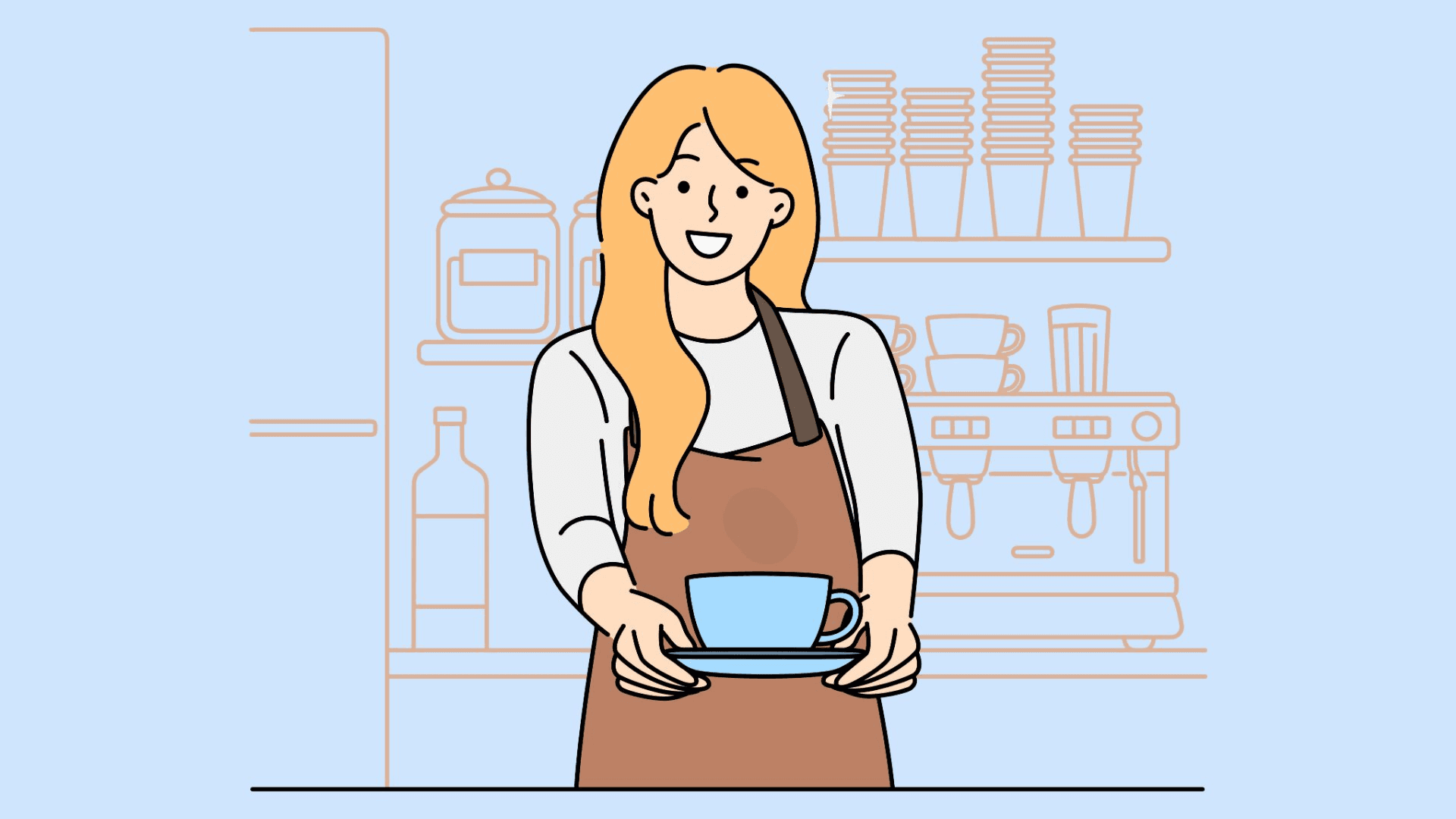 カフェに入店→先に席を確保