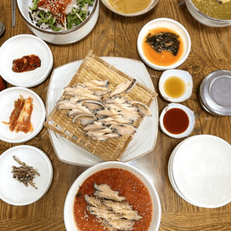 11:00 昼ごはん 道頭海女の家（도두해녀의집）