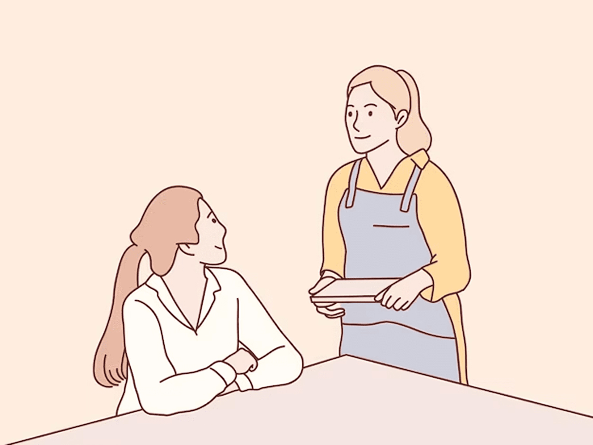 カフェでの会話