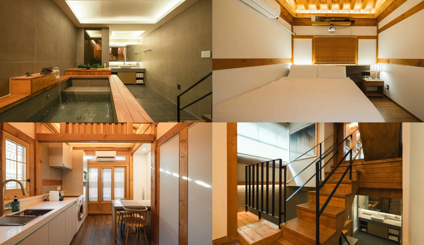 丸ごと貸し切りの超贅沢な韓屋。雰囲気のある大型浴槽でゆっくり入浴するもよし ! 足湯するもよし !