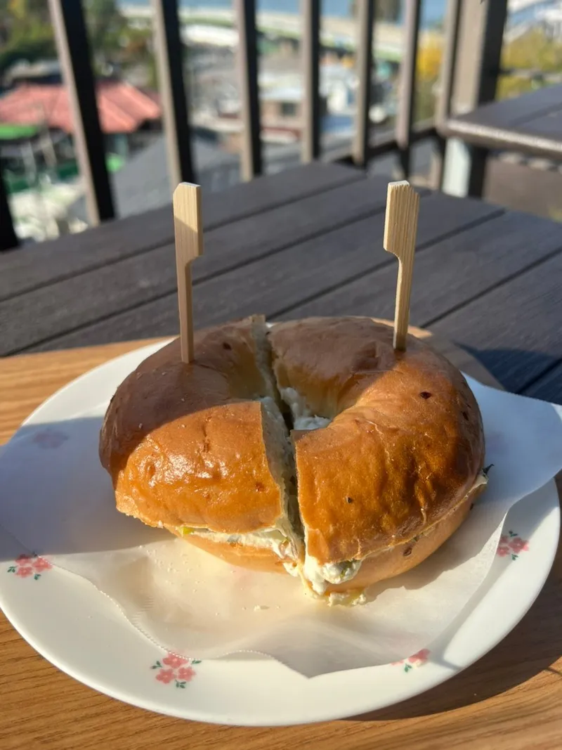 長ネギクリームチーズベーグル