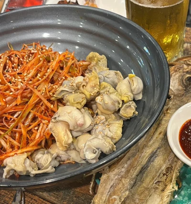 ツブ貝の辛い和え物