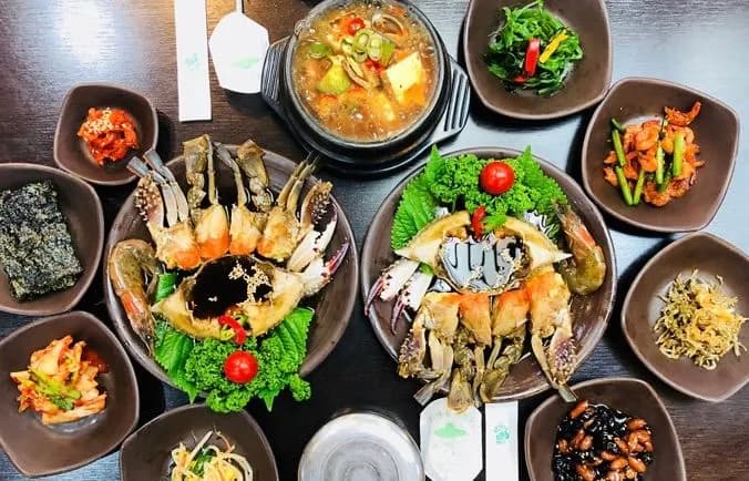 ワタリガニの醤油漬け定食