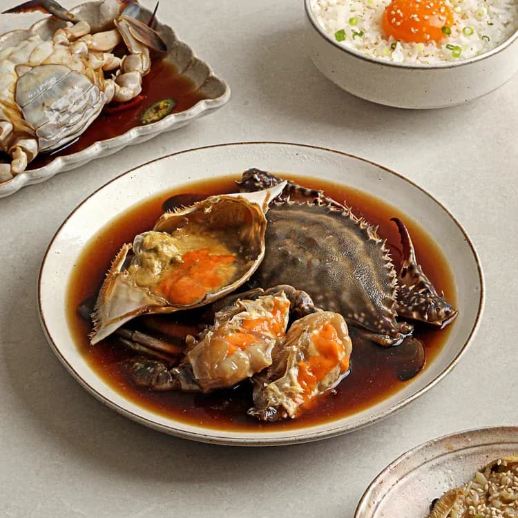 ワタリガニの醤油漬け定食