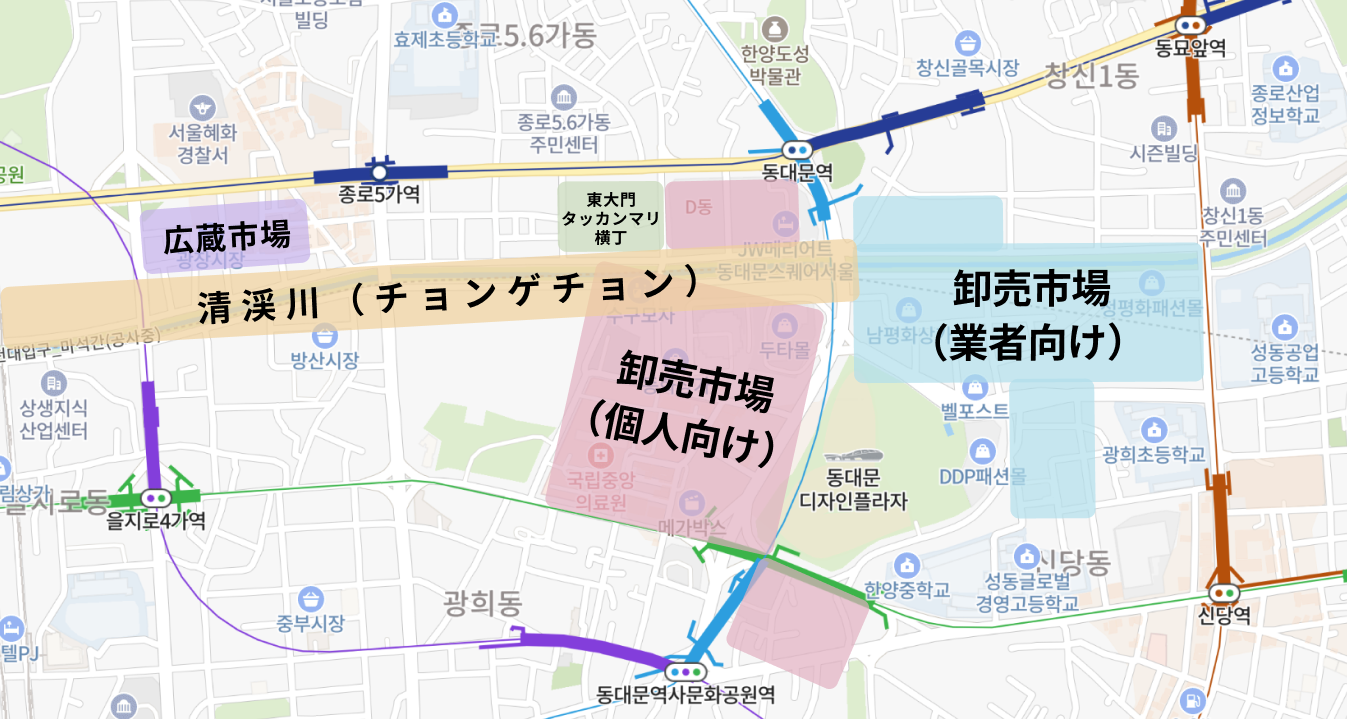 東大門/동대문 지역 지도